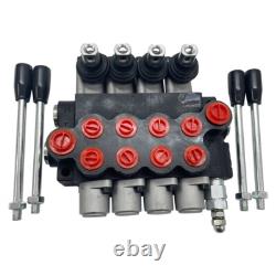 13 GPM Adjustable 4 Spool Hydraulic Control Valve Tractor Loader 4500 PSI