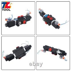 1Spool 3600PSI 13 GPM 12V DC Solenoid Hydraulic Control Valve Double Acting