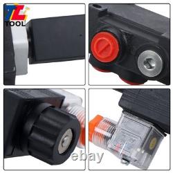1Spool 3600PSI 13 GPM 12V DC Solenoid Hydraulic Control Valve Double Acting