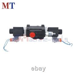 1 Spool Solenoid 12V DC Solenoids Hydraulic Control Valve Double Acting 3600 PSI
