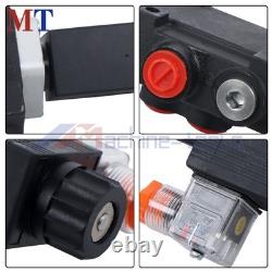 1 Spool Solenoid 12V DC Solenoids Hydraulic Control Valve Double Acting 3600 PSI