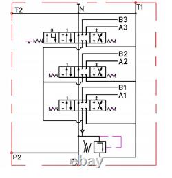 1x FLOATING 3 Spool Hydraulic Directional Control Valves 2x DA Double 40L 11 gpm