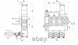 1x FLOATING 3 Spool Hydraulic Directional Control Valves 2x DA Double 40L 11 gpm