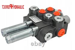 1x Single Acting 2 Spool Hydraulic Directional Control Valve 11gpm 40L cable kit