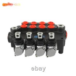 21GPM 3600PSI SAE Hydraulic Control Valve Double Acting 4Spool WithConversion Plug