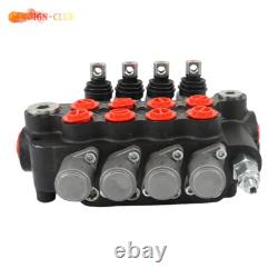 21GPM 3600PSI SAE Hydraulic Control Valve Double Acting 4Spool WithConversion Plug