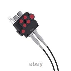 21GPM Hydraulic Directional Valve P80 2 Spool Remote Control Kit with Cables