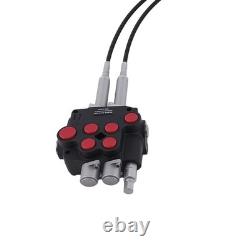 21GPM Hydraulic Directional Valve P80 2 Spool Remote Control Kit with Cables
