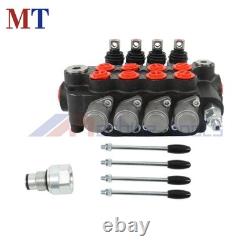 21GPM SAE Hydraulic Control Valve Double Acting 4Spool 3600PSI WithConversion Plug