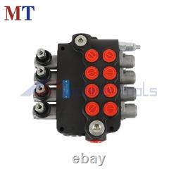 21GPM SAE Hydraulic Control Valve Double Acting 4Spool 3600PSI WithConversion Plug