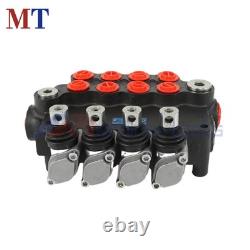 21GPM SAE Hydraulic Control Valve Double Acting 4Spool 3600PSI WithConversion Plug