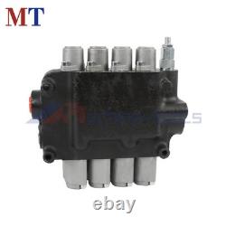 21GPM SAE Hydraulic Control Valve Double Acting 4Spool 3600PSI WithConversion Plug