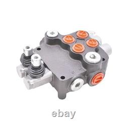 21 GPM 3600 PSI SAE Ports 2 Spool Double Acting Hydraulic Control Valve