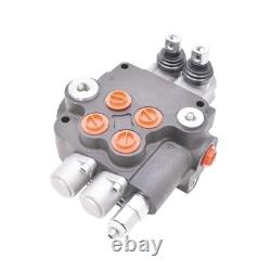 21 GPM 3600 PSI SAE Ports 2 Spool Double Acting Hydraulic Control Valve