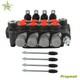 21 GPM 4 Spool Adjustable Hydraulic Control Valve Double Acting 3600 PSI NEW