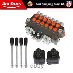 21 GPM 6 Spool Hydraulic Backhoe Directional Control Valve With 2 Joysticks New