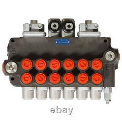 21 GPM 6 Spool Hydraulic Backhoe Directional Control Valve With 2 Joysticks New