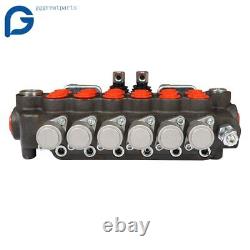 21 GPM 6 Spool Hydraulic Backhoe Directional Control Valve with 2 Joysticks