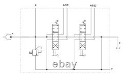21 GPM (80L) Hydraulic Monoblock Control Valve with 2 Levers, 3/4 BSP