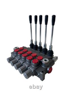 21 GPM (80L) Hydraulic Monoblock Control Valve with 5 Levers, 3/4 BSP