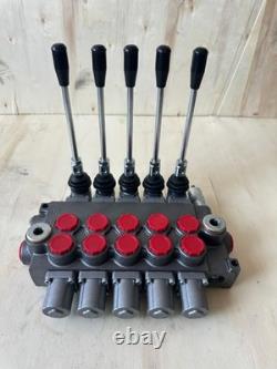 21 GPM (80L) Hydraulic Monoblock Control Valve with 5 Levers, 3/4 BSP