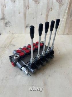 21 GPM (80L) Hydraulic Monoblock Control Valve with 5 Levers, 3/4 BSP