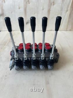 21 GPM (80L) Hydraulic Monoblock Control Valve with 5 Levers, 3/4 BSP