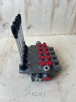 21 GPM (80L) Hydraulic Monoblock Control Valve with 5 Levers, 3/4 BSP