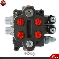 25GPM 2 Spool Hydraulic Directional Control Valve BSPP Tractor Loader WithJoystick