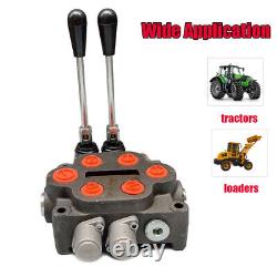 25 GPM 1500-3000 PSI Hydraulic Valve 2 Spool Directional Control Double Acting
