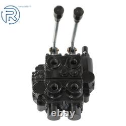 25 GPM 2 Spool RD522CCAA5A4B1 Double Acting Hydraulic Valve In/Out 3/4 NPT