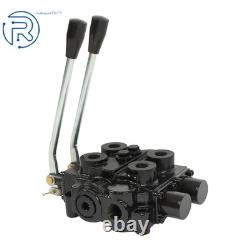 25 GPM 2 Spool RD522CCAA5A4B1 Double Acting Hydraulic Valve In/Out 3/4 NPT