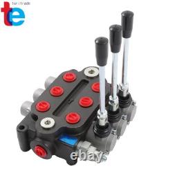 25 GPM 3 Spool Double Acting Hydraulic Control Valve 3000 PSI 1/2 BSPP