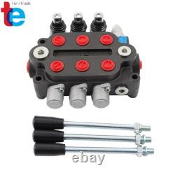 25 GPM 3 Spool Double Acting Hydraulic Control Valve 3000 PSI 1/2 BSPP