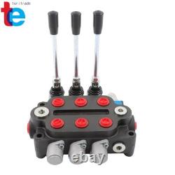 25 GPM 3 Spool Double Acting Hydraulic Control Valve 3000 PSI 1/2 BSPP
