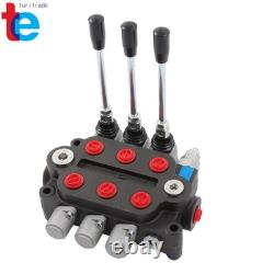 25 GPM 3 Spool Double Acting Hydraulic Control Valve 3000 PSI 1/2 BSPP