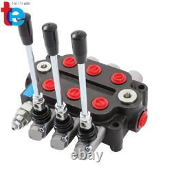 25 GPM 3 Spool Double Acting Hydraulic Control Valve 3000 PSI 1/2 BSPP