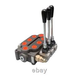 25 GPM Double Acting Directional Hydraulic Control Valve 3 Spool 3/4 NPT