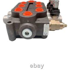 25 GPM Double Acting Directional Hydraulic Control Valve 3 Spool 3/4 NPT