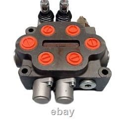 2Spool 25GPM Hydraulic Control Valve Double Acting 1500-3000PSI with Joystick