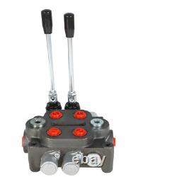 2Spool 25GPM Hydraulic Directional Control Valve with Conversion Plug Tractor BSPP