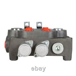 2Spool 25GPM Hydraulic Directional Control Valve with Conversion Plug Tractor BSPP
