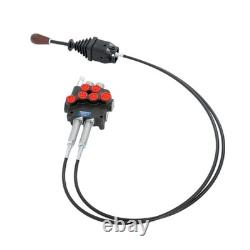 2Spool Remote Control Valve 80LPM Hydraulic Kit withJoystick 4.9ft Cables