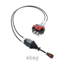 2Spool Remote Control Valve 80LPM Hydraulic Kit withJoystick 4.9ft Cables