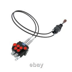 2Spool Remote Control Valve 80LPM Hydraulic Kit withJoystick 4.9ft Cables