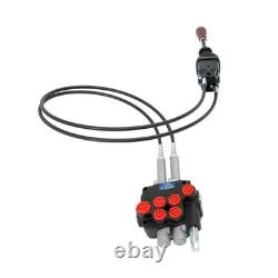 2Spool Remote Control Valve 80LPM Hydraulic Kit withJoystick 4.9ft Cables
