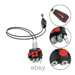 2Spool Remote Control Valve 80LPM Hydraulic Kit withJoystick 4.9ft Cables