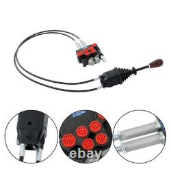 2Spool Remote Control Valve 80LPM Hydraulic Kit withJoystick 4.9ft Cables