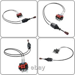 2Spool Remote Control Valve 80LPM Hydraulic Kit withJoystick 4.9ft Cables