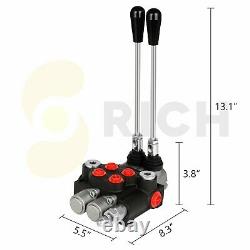 2 Spool 11 GPM 3600 PSI Hydraulic Control Valve Double Acting Loader with Joystick